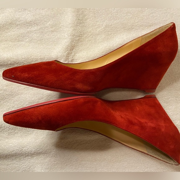 Christian Louboutin Pipina wedges sz 39 red suede - Picture 8 of 10